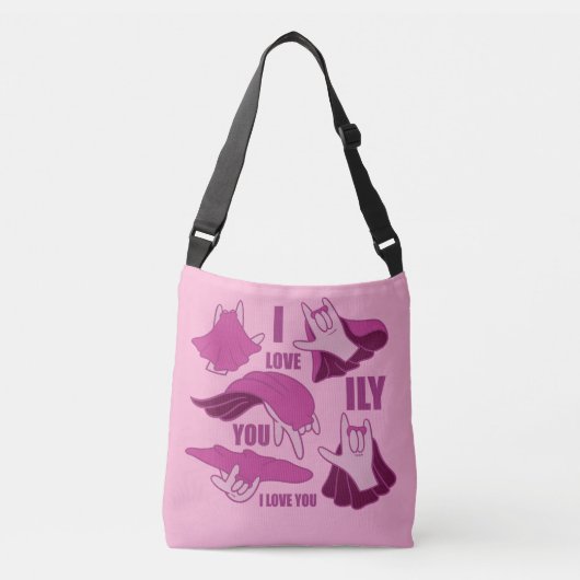 Superhero ILY - ASL Design Crossbody Tas (Voorkant)