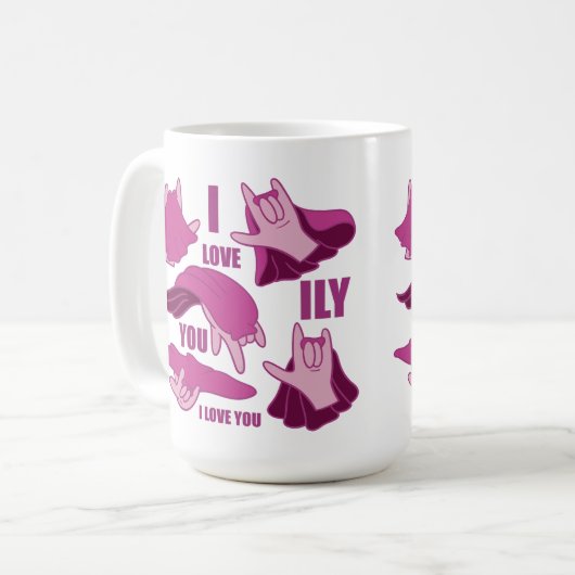 Superhero ILY - ASL Design Koffiemok (Voorkant links)