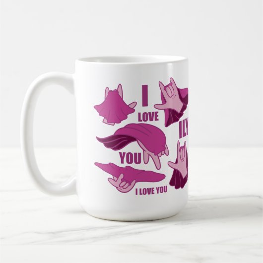 Superhero ILY - ASL Design Koffiemok (Links)