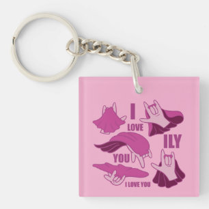 Superhero ILY - ASL Design Sleutelhanger