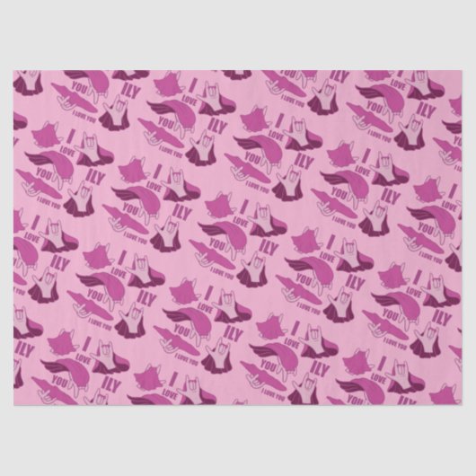 Superhero ILY - ASL Design Tissuepapier (Voorkant)