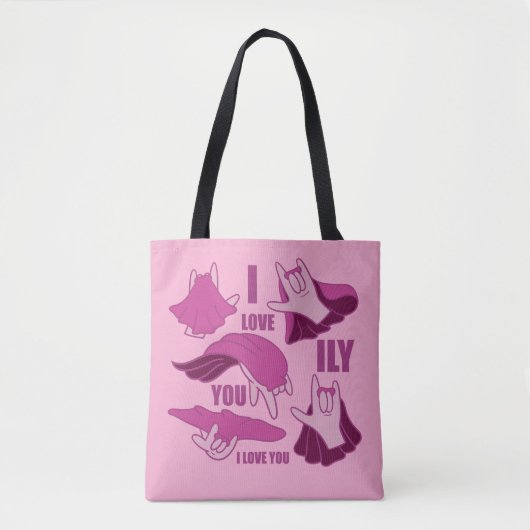 Superhero ILY - ASL Design Tote Bag (Voorkant)