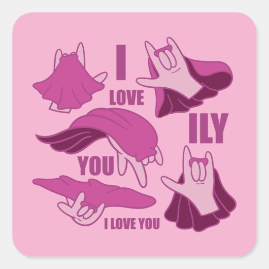 Superhero ILY - ASL Design Vierkante Sticker (Voorkant)
