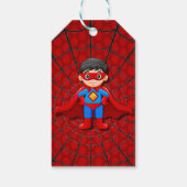 SuperHero Jongen Verjaardagsfeestje Dank u Cadeaulabel (Achterkant)
