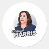SUPERHERO KAMALA HARRIS RONDE STICKER (Voorkant)