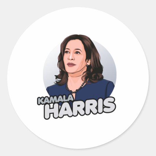 SUPERHERO KAMALA HARRIS RONDE STICKER (Voorkant)