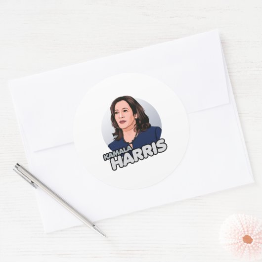 SUPERHERO KAMALA HARRIS RONDE STICKER (Envelop)