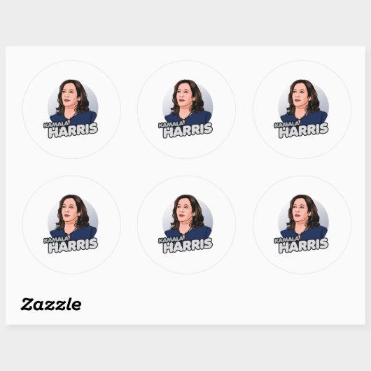 SUPERHERO KAMALA HARRIS RONDE STICKER (Vel)