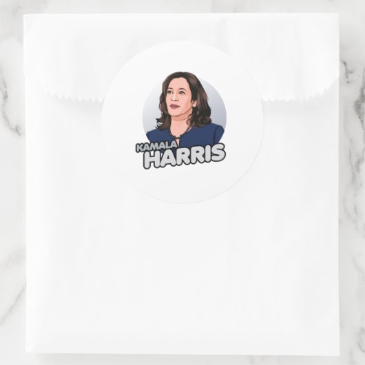 SUPERHERO KAMALA HARRIS RONDE STICKER (Tas)