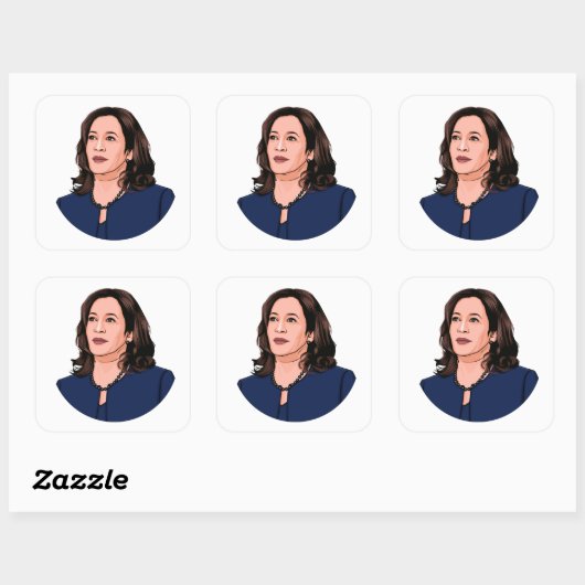 SUPERHERO KAMALA HARRIS VIERKANTE STICKER (Vel)