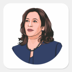 SUPERHERO KAMALA HARRIS VIERKANTE STICKER