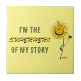 Superhero Keramische Tegel van Poet Adiela Akoo Tegeltje