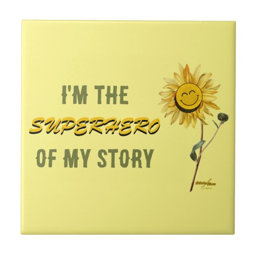 Superhero Keramische Tegel van Poet Adiela Akoo Tegeltje (Voorkant)