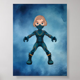 Superhero Kind digitaal afdrukbaar Poster