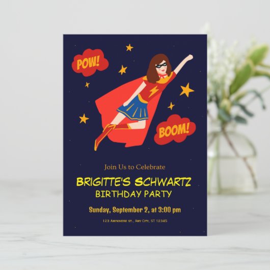 Superhero Kinderverjaardag Kaart (Staand voorkant)
