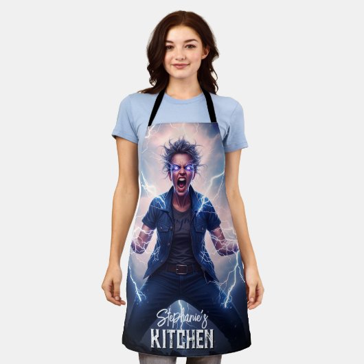 Superhero Lightning Energy Woman Schort (Gedragen)