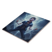 Superhero Lightning Energy Woman  Tegeltje (Zijkant)