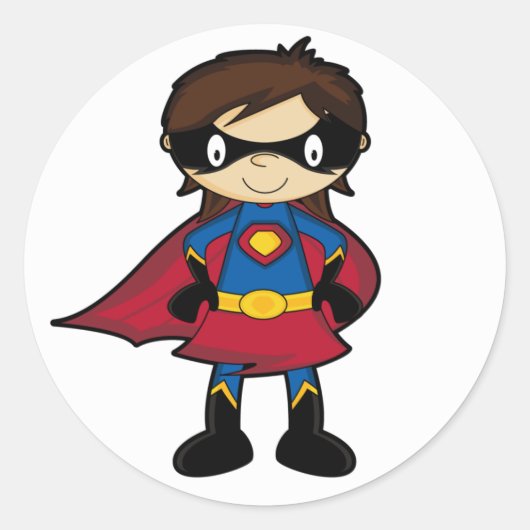 Superhero Meisje Sticker (Voorkant)