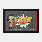 Superhero Moeder Gratis Snoep Halloween Deurmat (Voorkant)