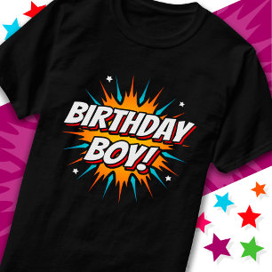 Superhero Party Comic Book Hero Verjaardag Jongen T-shirt