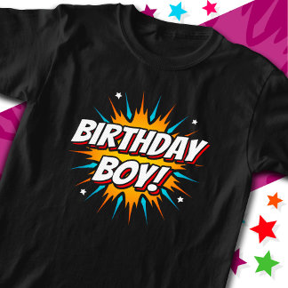 Superhero Party Comic Book Hero Verjaardag Jongen T-shirt