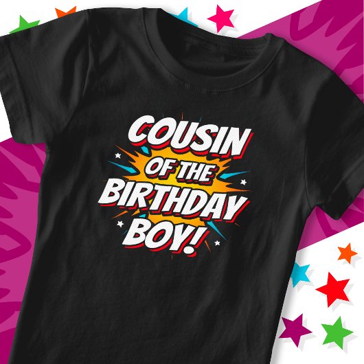 Superhero Party Comics Neef van Verjaardags Jongen T-shirt