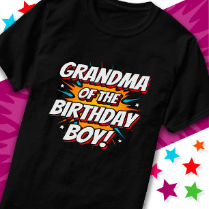 Superhero Party Comics Oma van Verjaardags Jongen T-shirt