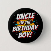 Superhero Party Comics Oom van Verjaardags Jongen Ronde Button 5,7 Cm (Voorkant)