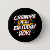 Superhero Party Comics Opa van Verjaardags Jongen Ronde Button 5,7 Cm (Voorkant)