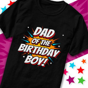 Superhero Party Comics Papa van Verjaardags Jongen T-shirt