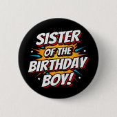 Superhero Party Comics Zuster van de Verjaardag Jo Ronde Button 5,7 Cm (Voorkant)
