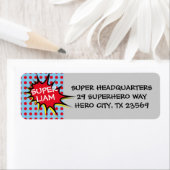 Superhero Party uitnodiging retour adreslabels Etiket (Insitu)