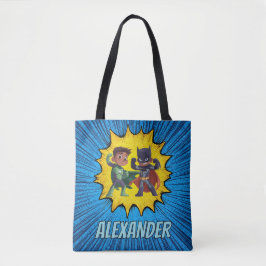 Superhero Personalised Boys Tote Bag Custom Name