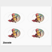 Superhero potlood ovale Stickers (Vel)