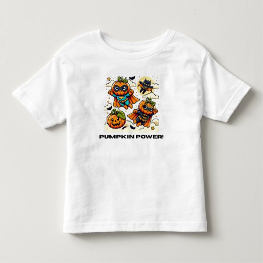 Superhero Pumpkins Kinder Halloween T-Shirt - Scha (Voorkant)