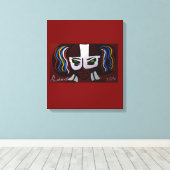 Superhero Red Alien Girl  Canvas Afdruk (Insitu (Houten vloer))