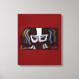 Superhero Red Alien Girl  Canvas Afdruk