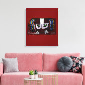 Superhero Red Alien Girl  Canvas Afdruk (Insitu (Woonkamer))