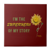 Superhero Rode Keramische Tegel van Poet Adiela Ak Tegeltje (Voorkant)