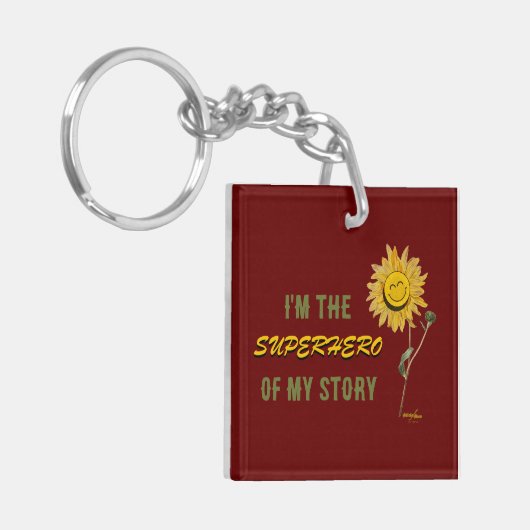 Superhero Rode Sleutelhanger van Dichteres Adiela  (Voorkant Links)