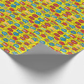 Superhero Saga: Schattigee strippatronen Cadeaupapier (Hoek)