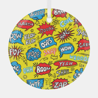 Superhero Saga: Schattigee strippatronen Glas Ornament