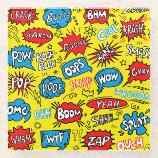 Superhero Saga: Schattigee strippatronen Glazen Onderzetter