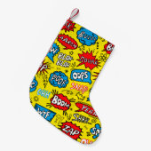 Superhero Saga: Schattigee strippatronen Kleine Kerstsok (Voorkant (Hangend))