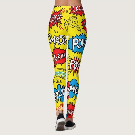 Superhero Saga: Schattigee strippatronen Leggings (Achterkant)