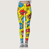 Superhero Saga: Schattigee strippatronen Leggings (Voorkant)