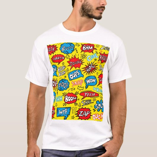 Superhero Saga: Schattigee strippatronen T-shirt (Voorkant)