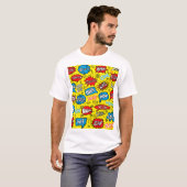 Superhero Saga: Schattigee strippatronen T-shirt (Voorkant volledig)