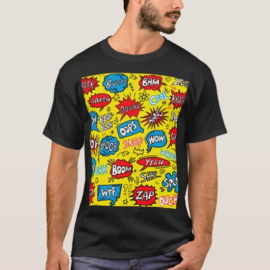 Superhero Saga: Schattigee strippatronen T-shirt (Voorkant)