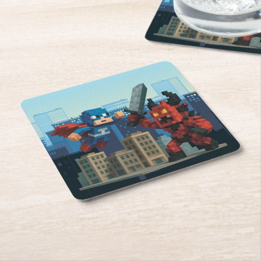 Superhero Skyblade Showdown Canvas tas Kartonnen Onderzetters (Schuin)